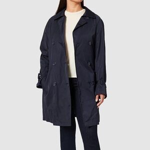 Aquascutum London Aquamac Packable Navy Water Repellent Poly Trench Size XS
